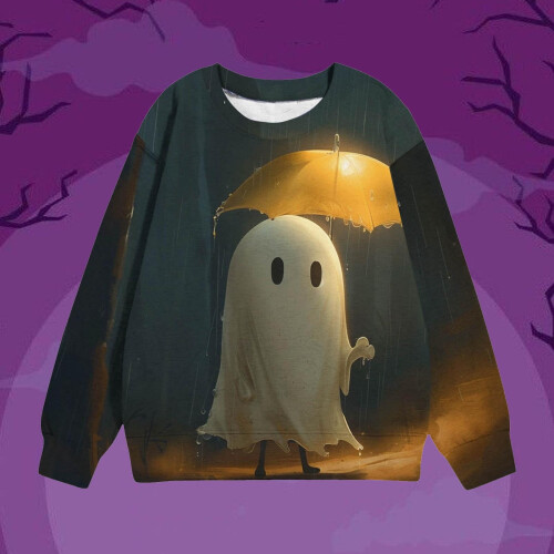 Παιδικό Unisex Φούτερ με Στάμπα Halloween με Μακρυμάνικο Τοπ και Στριφτό Λαιμόκοψη για 1