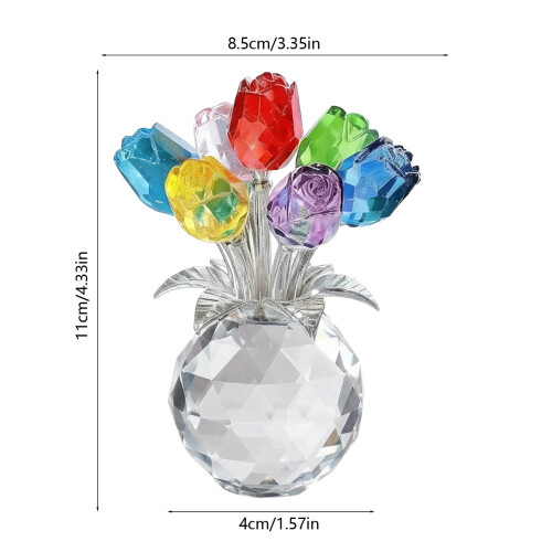 Crystal Rose Figurine with Vase 1 Piece 2