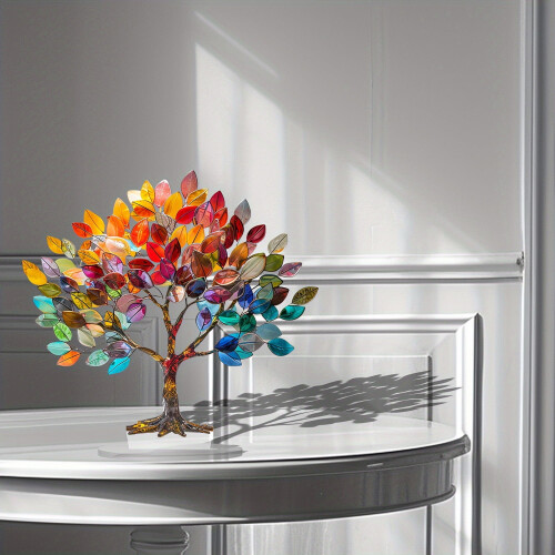 Decoração de árvore de cristal acrílico com chakras 2