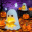 Νυχτερινά φώτα με θέμα το Halloween, χαριτωμένο φωτιστικό βιβλίου ανάγνωσης με 5
