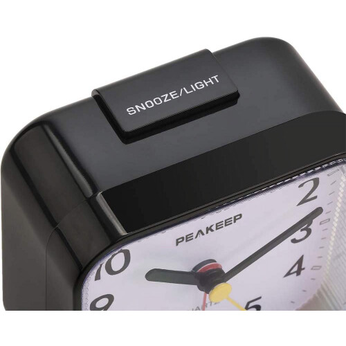 Silent Analog Alarm Clock with Light and Snooze 2