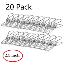 20-Pack Stainless Steel Clothes Pins – Utility Clips for Laundry, Outdoor/Indoor Drying, Kitchen & Office – Compatible with Standard Lines