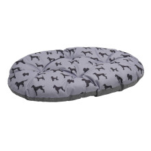 Rosewood All Seasons Oval Dog Mattress ? Small, 55cm ? Reversible Dog Print & Grey Linen Effect ? Comfortable Washable Pet Bed Cushion for Dogs ?