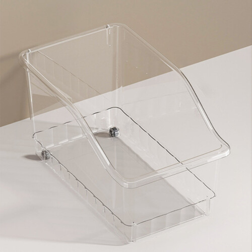 Clear Plastic Wheeled Storage Box - Large Capacity Multi-Purpose Organizer for Home, Bathroom, Kitchen