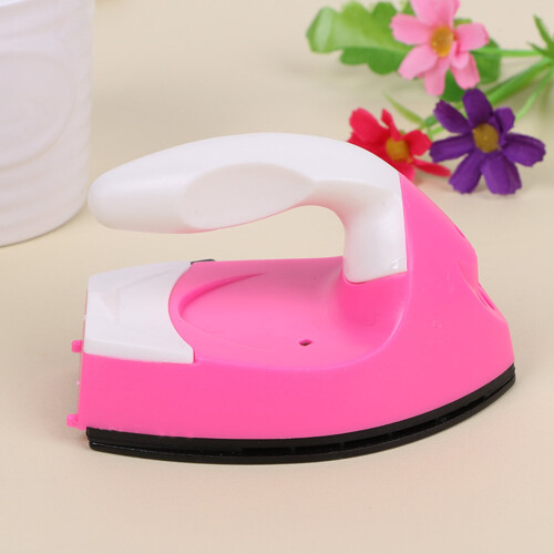 Iron Solid Color Compact ABS Travel Iron Sewing Supplies (Pink) 2