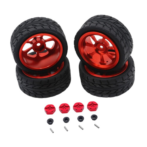 Cerchi per ruote RC con pneumatici in gomma e dadi M3 per modelli 1:12 e 1:18 2