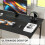 Mesa de computador com estrutura de metal, mesa de escritório para home office, mesa de escrita moderna e simples, 40 polegadas, pés ajustáveis 4