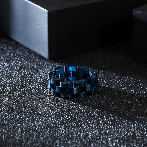 Herrklocka i rostfritt stål med solid länkkedja och statementring, hiphop-armbandsdesign 1