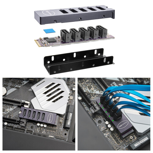 Κάρτα προσαρμογέα M.2NVMe σε SATA III – 5 θυρών 1