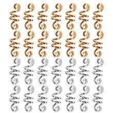 OUNONA 40 Stück Dreadlock-Ringe aus Legierung, Retro, hohl, DIY-Haarflechtzubehör (je 20 Stück in Gold und Silber)