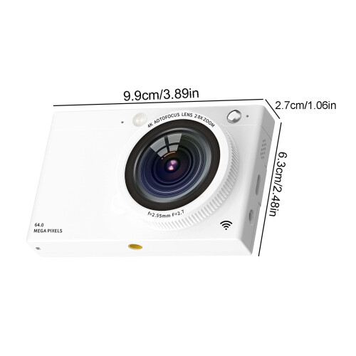 Ψηφιακή κάμερα FHD 64MP με WiFi, οθόνη IPS 2.83 ιντσών, λήψη φωτογραφιών και βίντεο, 2