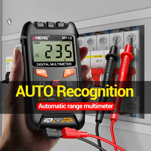 ANENG M113 Multimeter Tester, Intelligent AC/ Voltage Meter, LCD Display, NCV Data Hold, Auto Ranging, Multimeters