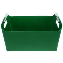 Nevera portátil de plástico verde con asas, 14,2 x 10,8 pulgadas.