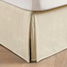 Jupe de lit plissée en tissu gaufré, volant anti-poussière sur mesure, 45,7 cm de hauteur, facile à installer, lavable en machine, coins non
