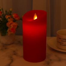 Velas sin llama Tineasur, vela LED roja de plástico para iluminación ambiental, 1 juego.
