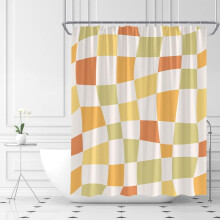 Retro kostkovaný sprchový závěs vintage abstraktní 91 cm x 183 cm