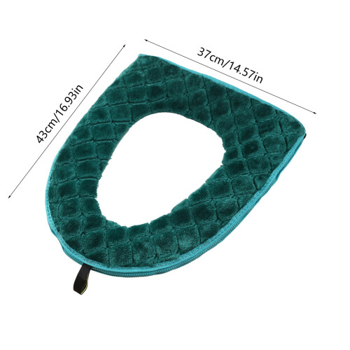 Flauschiger Toilettensitzbezug – Polyester, 43 x 37 cm 2