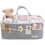 Baby Diaper Caddy Tote Gray Blush Extra Large 1