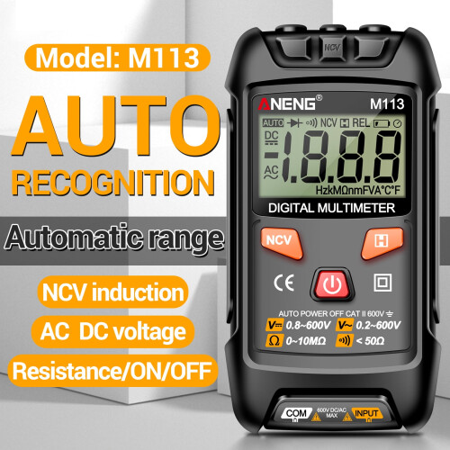 ANENG M113 Multimeter Tester, Intelligent AC/ Voltage Meter, LCD Display, NCV Data Hold, Auto Ranging, Multimeters 2