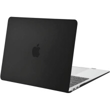 Compatible with MacBook Air 13" (2018–2022, A1932/A2179/A2337/M1), Black Plastic Hard Shell Case
