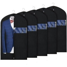 Ensemble de 5 housses à vêtements de 40 pouces, housses anti-poussière pour suspendre costumes, chemises, pulls, vestes – Garde le placard bien