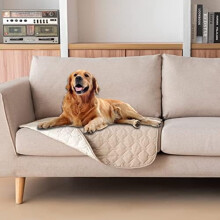 Waterproof Reversible Dog Bed Cover, 30x30", Dark/Light Beige – Compatible with Puppy, Large Dog & Cat