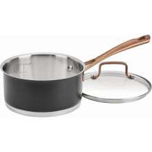 Matte Black Elegance 1.5 Quart Saucepan and Cover