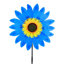 Liquidación de decoración para el hogar: Molino de viento de girasol de 36 cm, bidireccional, para jardín exterior y decoración de habitaciones.