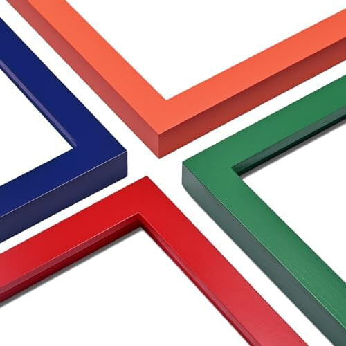 3.5x5 Picture Frames Navy, Solid Wood Frames with Plexiglass for Table Top and Wall Mounting, Photo Frames for Horizontal or Vertical Display, 4 Pack 2
