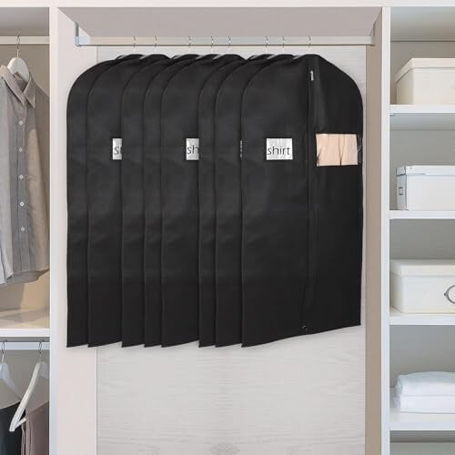 Conjunto de 5 capas para ternos de 40 polegadas, capas protetoras contra poeira para pendurar ternos, camisas, suéteres e jaquetas – mantém o 1