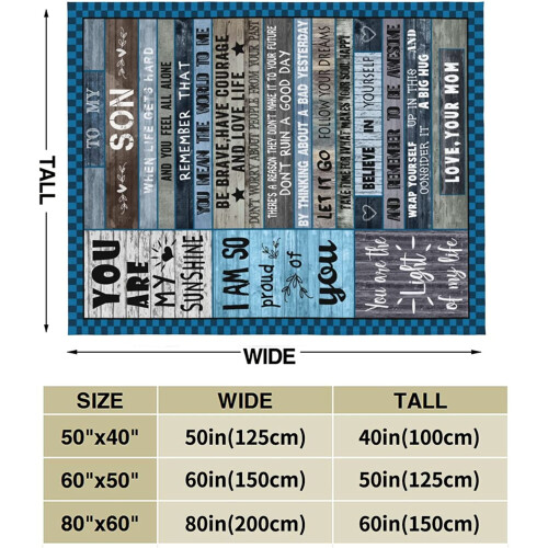 Κουβέρτα για μαμά και γιο 150x120 εκ. – Δώρο για γενέθλια, Χριστούγεννα, αποφοίτηση, 1