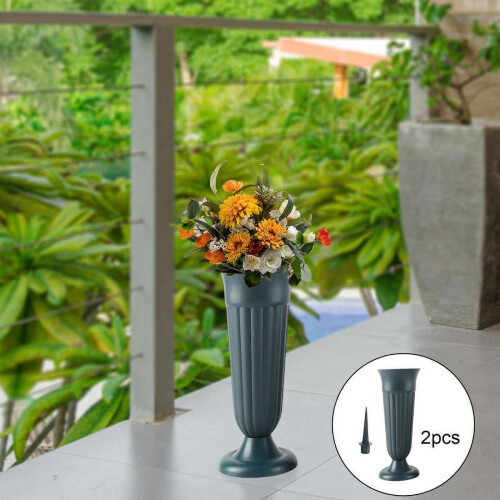 Vaso funerário com estaca e base para arranjos florais em lápides memoriais. 2