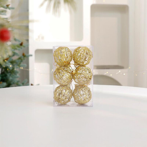 Guld Glitter Julekugle Julepynt Splintsikker 2 tommer 2