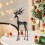DAMAI Christmas reindeer statue black metal tabletop 4