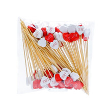 Brochetas desechables de bambú con forma de corazón (paquete de 100) – Ideales para cócteles, aperitivos y fiestas de San Valentín, snacks,