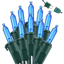 Luzes de Natal azuis de 10 metros com 100 LEDs, certificadas pela UL, à prova d'água, conectáveis, para decoração interna/externa –