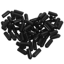 Homoyoyo 100Pcs Black Plastic Bolt Protection Caps Flexible Threaded Screw End Covers for Home Furniture and Equipment