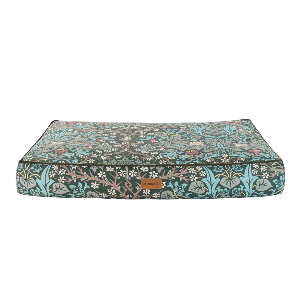 Rosewood X Morris & Co. Blackthorn Mattress For Dogs, Medium Dog Bed, Thickly Padded, Non-Slip Base, Washable, Luxury William Morris Print Green