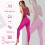 4 τεμάχια γυναικεία σετ γυμναστικής Pilates, αθλητικό σουτιέν με ριμπ λαιμόκοψη, 3