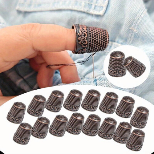 Brass Sewing Thimble Durable Metal Finger Protector 20 pcs