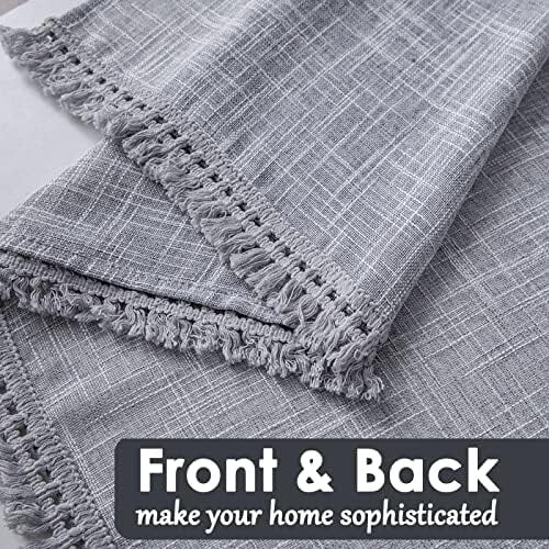 Beda Home λινό βαλάνς swag γκρι τσέπη για ράβδισμα 52"x18" 1