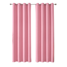 Blackout Curtain Panels Set of 2, 51x39", Pink Polyester, Elegant Darkening Curtains for Bedroom & Living Room, Cafe Style