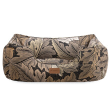 Rosewood x Morris & Co. Acanthus Box Bed for Dogs, Small Dog Bed, Khaki, Padded Sides, Non-Slip Base, Washable, Luxury William Morris Print