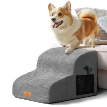 Masthome Dog Steps for Sofa,2-Step Non-Slip Dog Ramp with Removable & Washable Cover,30D High Density Foam Dog Stairs for Small Dogs Senior Injured