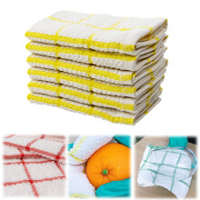Torchons de cuisine multicolores - Serviettes en microfibre super absorbantes de 31 cm (12,2 po) pour nettoyer et sécher - Jaune