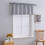 Beda Home λινό βαλάνς swag γκρι τσέπη για ράβδισμα 52"x18" 5