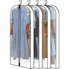 4-Pack Clear Garment Bags 24"x60", 4" Gusset, for Gowns & Hanging Clothes – Storage & Travel