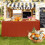 2 Pack Rust Fitted Square Tablecloths, 34" x 34" x 30" 4