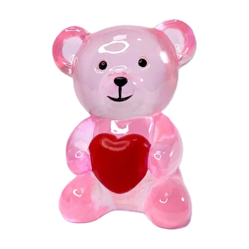 Mini-Herzbärfigur, transparentes Kunstharz, 1 Stück