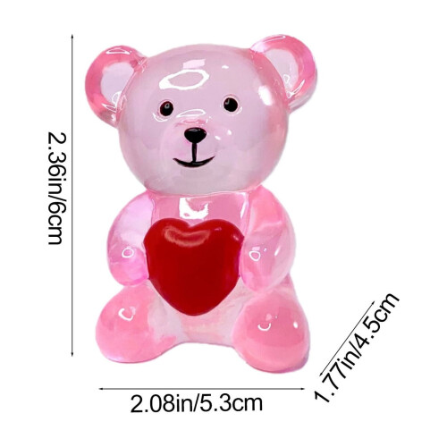 Mini-Herzbärfigur, transparentes Kunstharz, 1 Stück 1